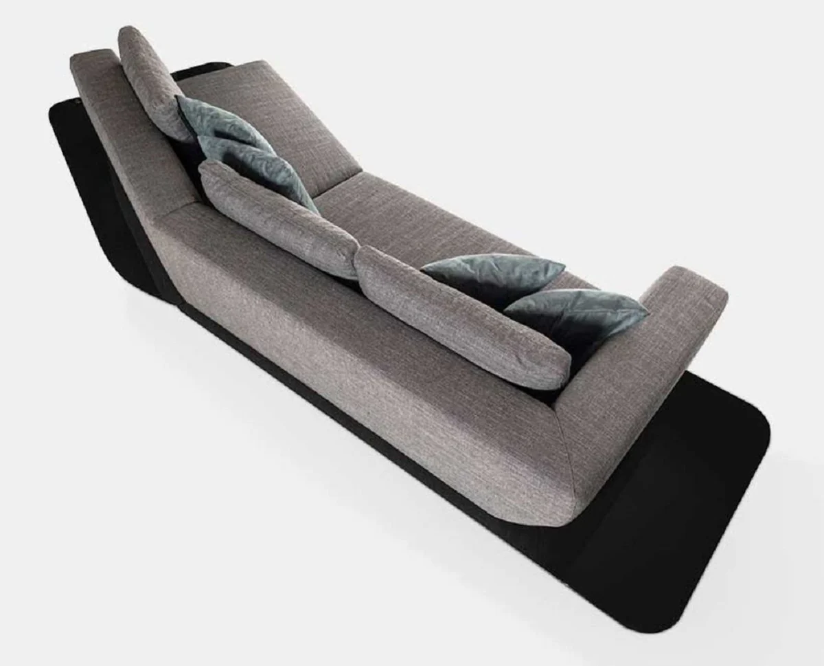 Luxus Sofa Grau / Schwarz 357 x 120 x H. 65 cm - Gebogenes Wohnzimmer Sofa - Hotel Sofa - Wohnzimmer Möbel - Hotel Möbel - Luxus Möbel - Luxus Einrichtung