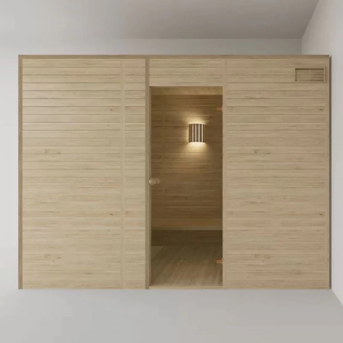 Luxus 4 Personen Innensauna Naturfarben 300 x 100 x H. 190 cm