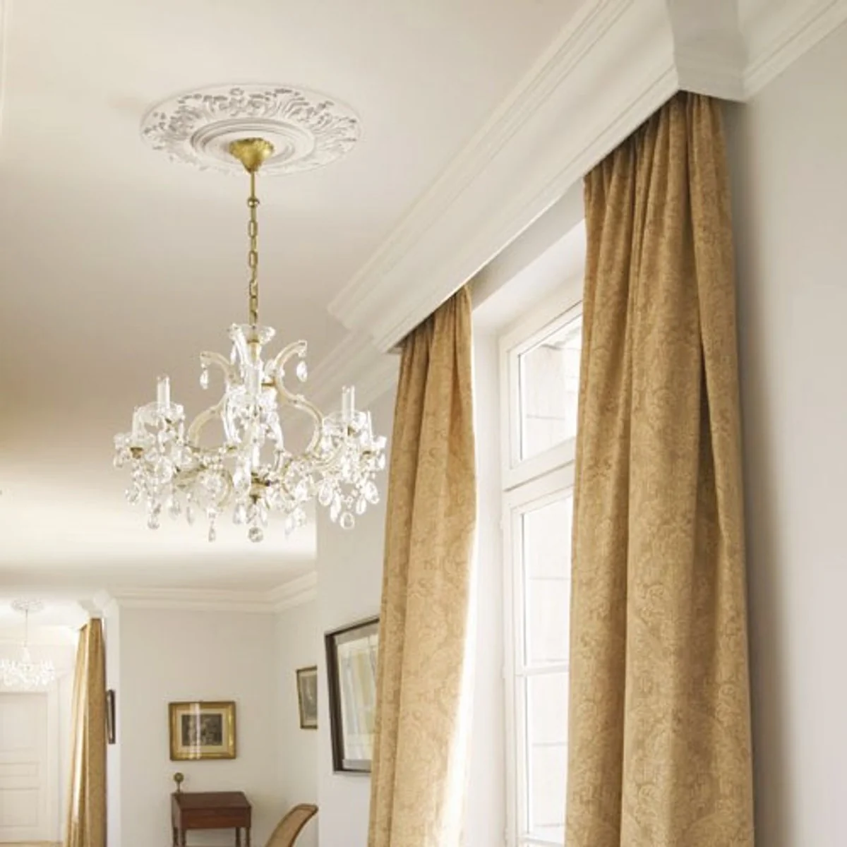 Stuck Rosette 47 x 47 cm Deckenstuck Deckenrosette Stuckrosette Wandrosette Barock Jugendstil