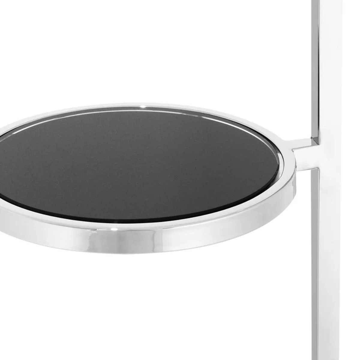 Luxus Edelstahl Beistelltisch Silber / Schwarz - Hotel Möbel