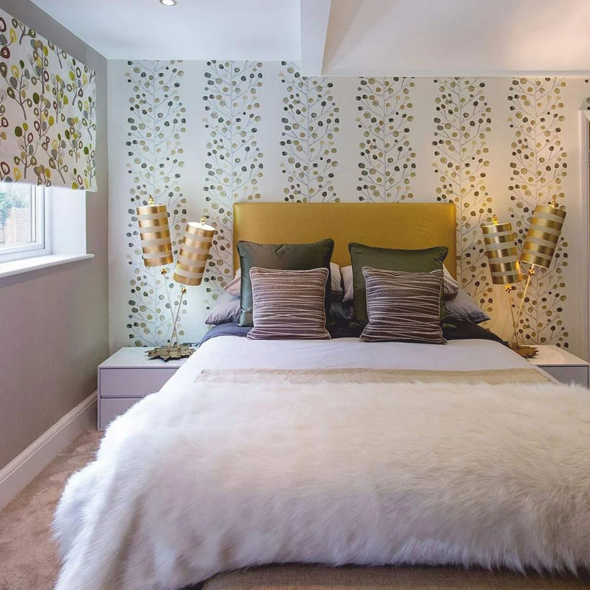 Luxus Doppel Tischleuchte Gold / Taupe H. 102,7 cm - Luxus Leuchten