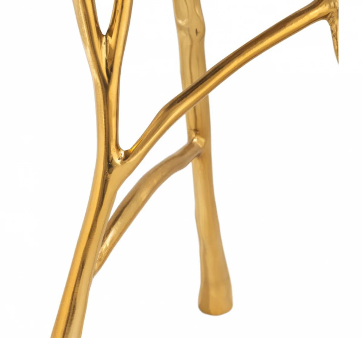 Luxus Art Deco Designer Beistelltisch Gold mit weißem Marmor 50 x H 58 cm - Luxus Hotel Tisch