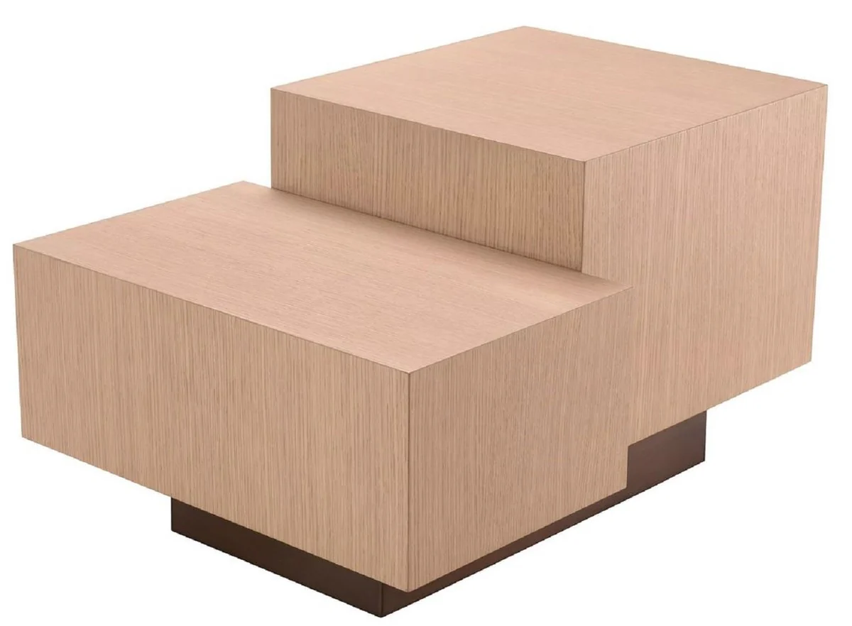 Luxus Beistelltisch Naturfarben / Bronze 70,5 x 50 x H. 40,5 cm - Rechteckiger Wohnzimmer Tisch - Wohnzimmer Möbel - Luxus Möbel - Luxus Einrichtung