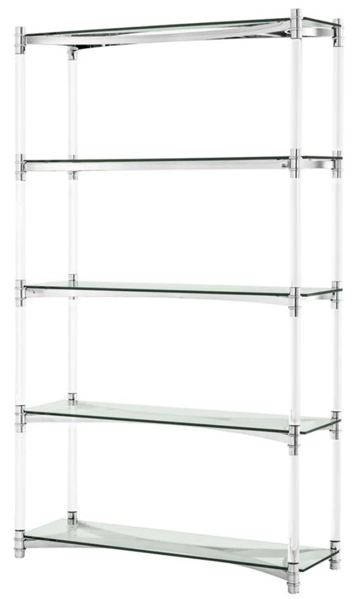 Wohnzimmerschrank / Regalschrank Silber 117 x 41 x H. 200 cm - Luxus Möbel