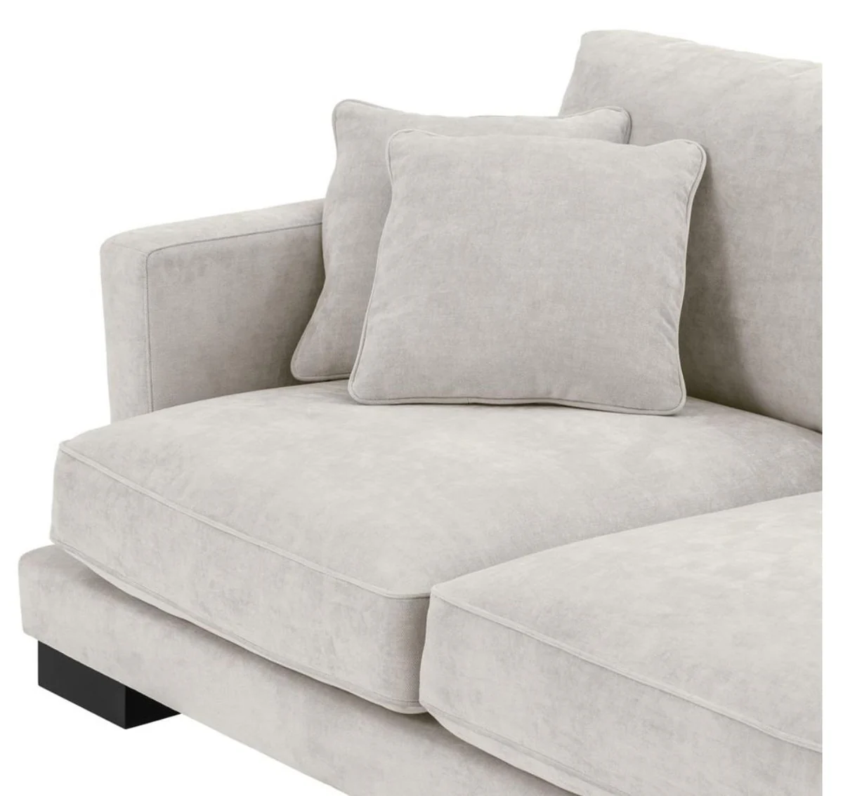 Luxus Wohnzimmer Sofa Sandfarben / Schwarz 284 x 110 x H. 85 cm - Luxus Kollektion