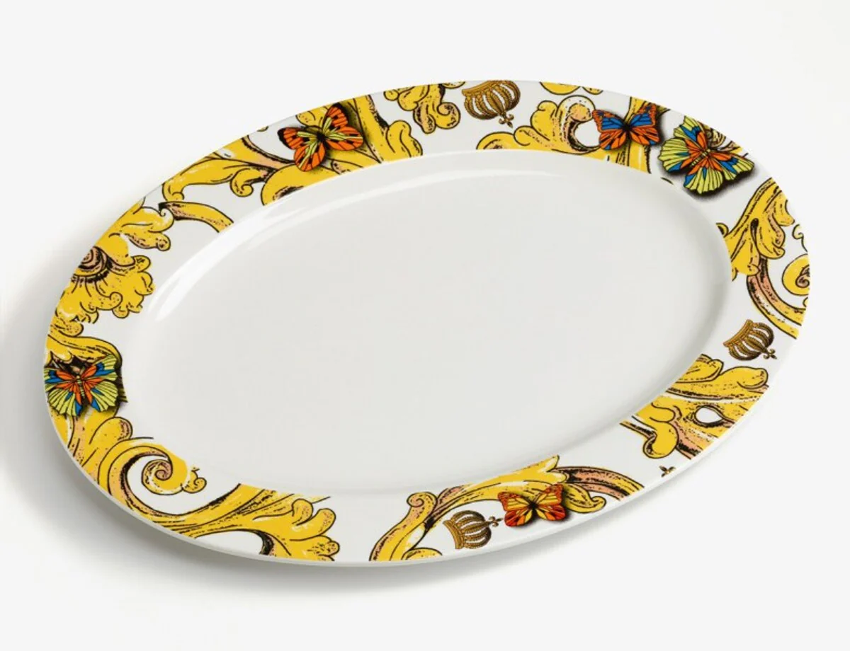 Harald Glööckler Porzellan Platte oval 35 x 25 cm Barock Dekoration Pompöös