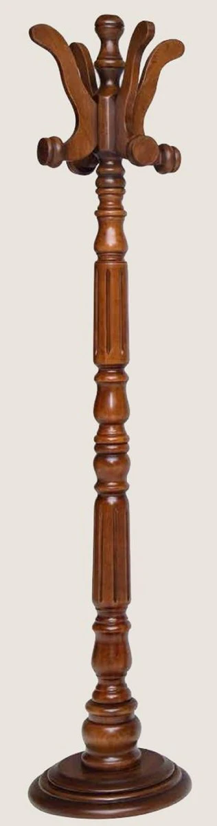 Luxus Garderobenständer Braun Ø 36 x H. 175 cm - Massivholz Kleiderständer - Garderoben Möbel - Hotel Möbel - Luxus Qualität - Made in Italy