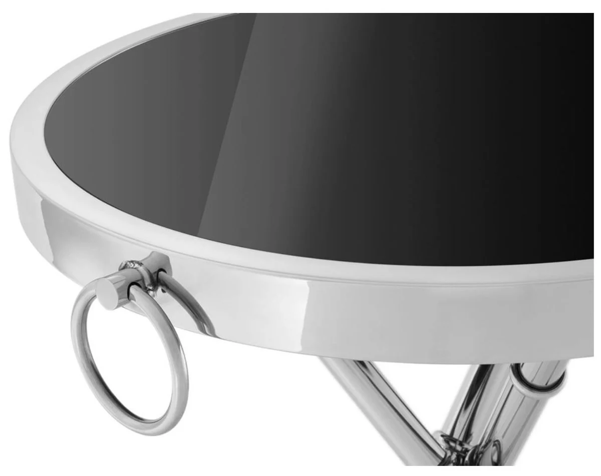 Luxus Designer Beistelltisch Silber 52 x H. 60 cm - Wohnzimmer Möbel