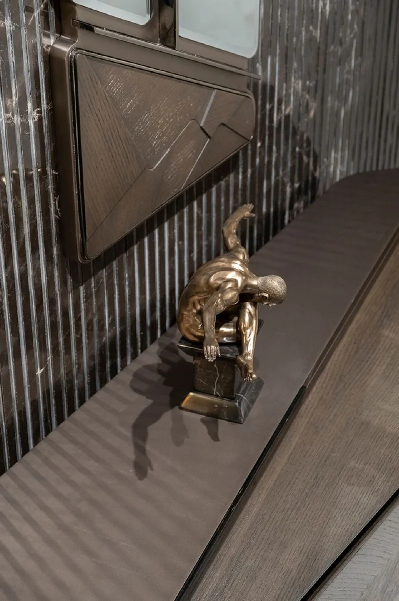 Luxus Wandspiegel Dunkelbraun / Bronze 50,6 x 7 x H. 140,3 cm - Wohnzimmer Spiegel - Hotel Spiegel - Wohnzimmer Möbel - Hotel Möbel - Luxus Möbel - Luxus Interior