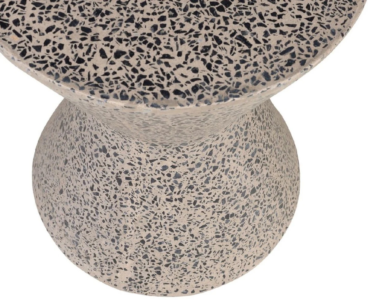 Luxus Beistelltisch / Hocker Grau Ø 40 x H. 51 cm - Runder Beton Tisch / Sitzhocker - Wohnzimmer Möbel - Luxus Möbel - Beton Möbel - Luxus Einrichtung - Wohnzimmer Einrichtung