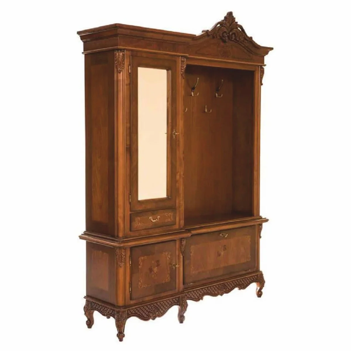 Luxus Barock Garderobe Braun 162 x 45 x H. 230 cm - Barock Garderoben Möbel