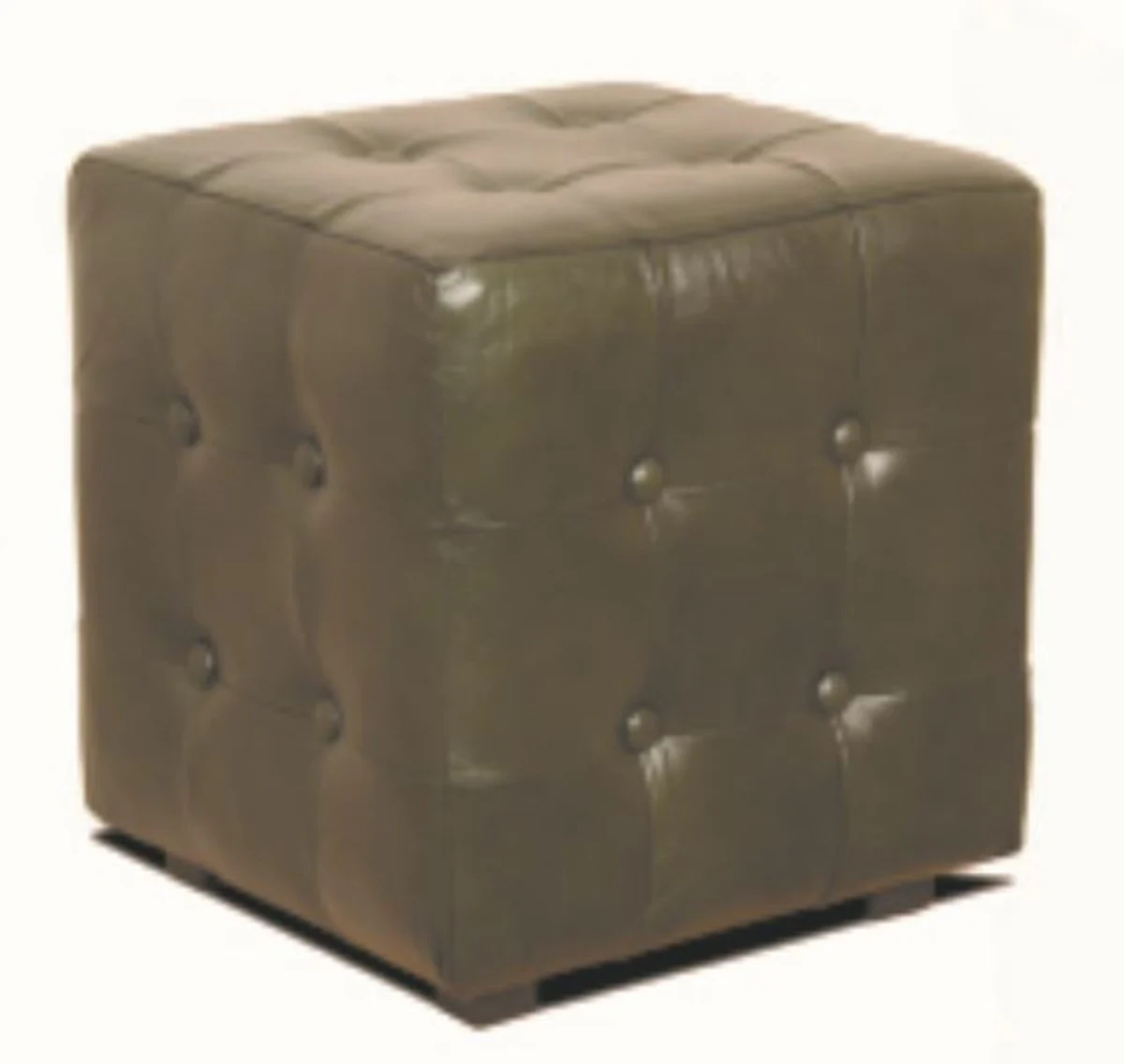 Chesterfield Echtleder Hocker 40 x 40 x H. 42 cm - Luxus Möbel