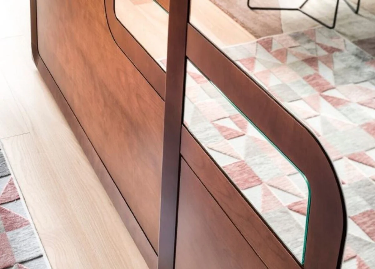 Luxus Schlafzimmerschrank Braun 295 x 67 x H. 250 cm - Edler Massivholz Kleiderschrank mit 2 Schiebetüren - Schlafzimmer Möbel - Luxus Qualität - Made in Italy