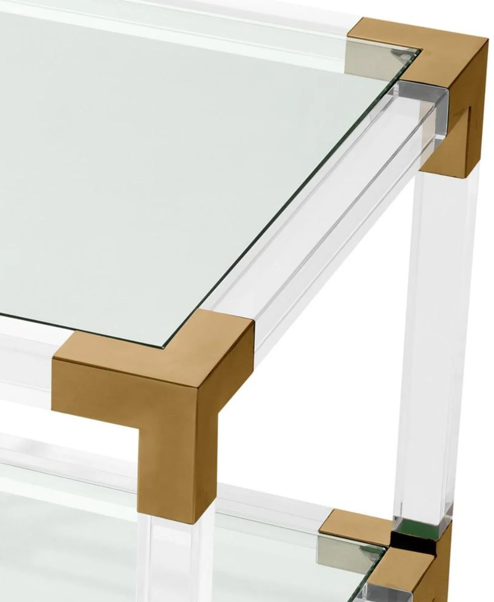 Luxus Wohnzimmer Beistelltisch Messingfarben 60 x 60 x H. 60 cm - Wohnzimmer Möbel