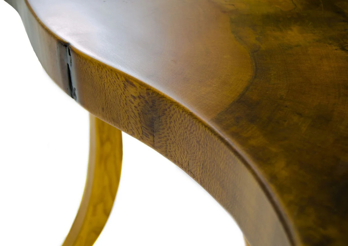 Luxus Couchtisch Braun / Naturfarben Ø 70 x H. 45 cm - Runder Wohnzimmertisch mit Massivholz Tischplatte - Wohnzimmer Möbel - Hotel Möbel - Luxus Möbel