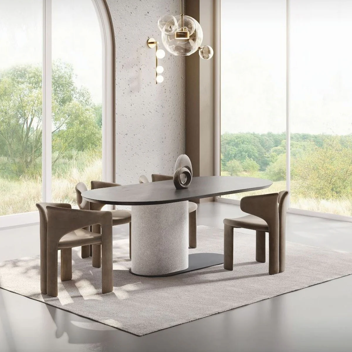 Luxus Esszimmer Stuhl Braun H. 76 cm - Luxus Esszimmer Möbel