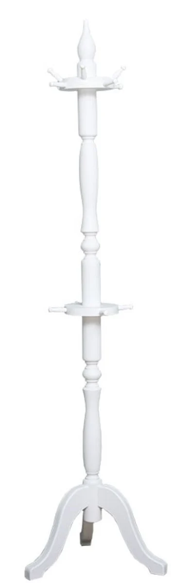 Landhausstil Garderobenständer Weiß 59 x 59 x H. 200 cm - Massivholz Kleiderständer - Landhausstil Garderobenmöbel