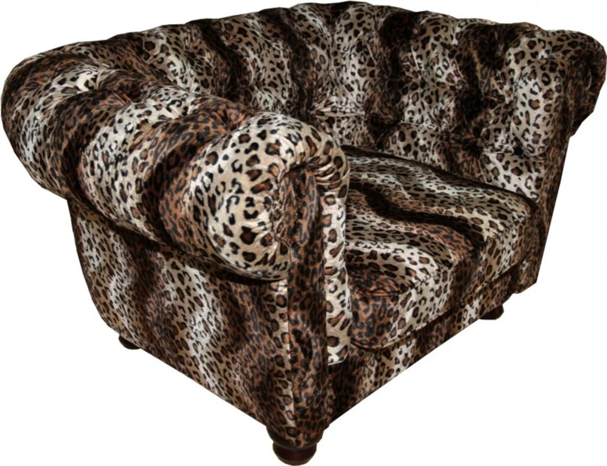 Limited Edition Designer Chesterfield Sessel Leopard Club Möbel