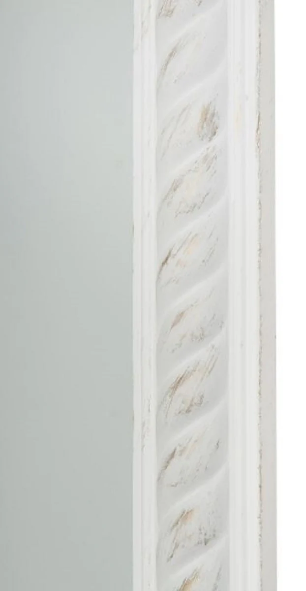 Barock Wohnzimmer Wandspiegel Antik Weiß / Gold 72 x H. 162 cm - Handgefertigter Spiegel im Barockstil