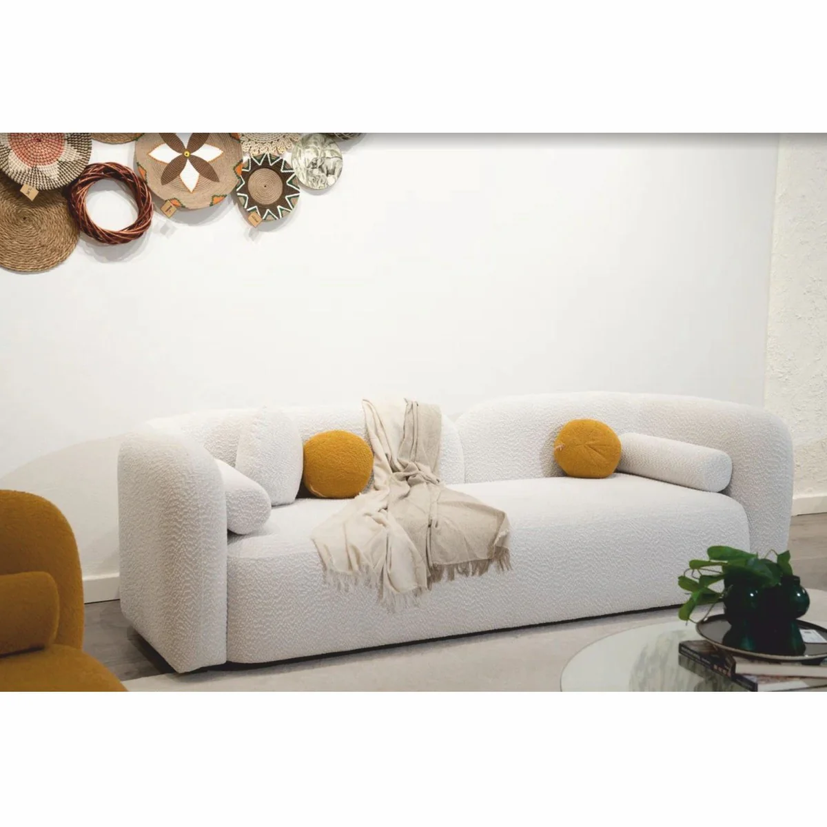 Luxus Wohzimmer & Hotel Sofa Weiß 240 cm - Luxus Möbel