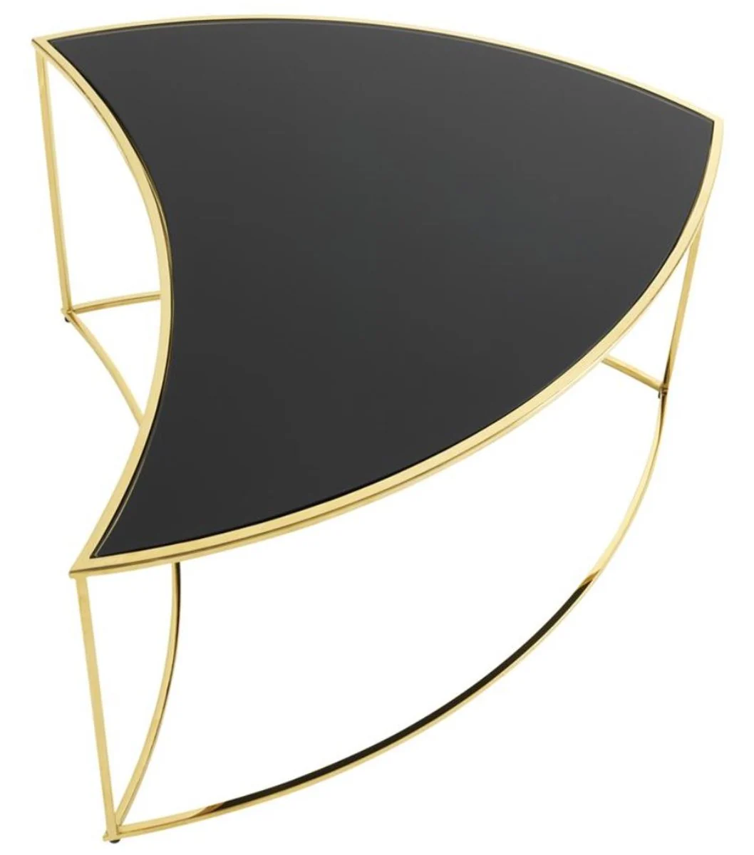 Luxus Couchtisch Gold / Schwarz Ø 150 x H. 40 cm - Designer Wohnzimmermöbel