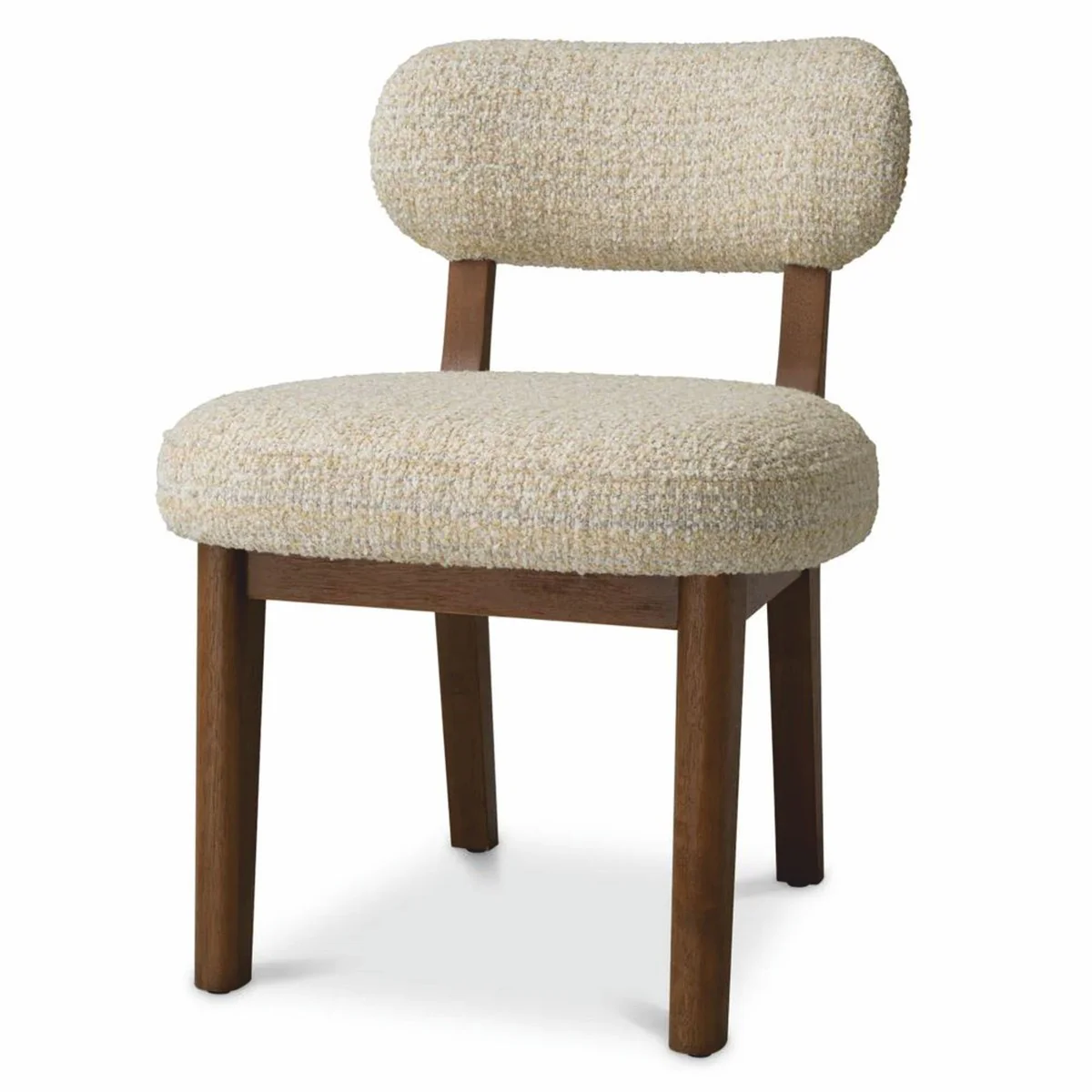 Luxus Esszimmer Stuhl Beige / Dunkelbraun H. 77,5 cm - Esszimmer Möbel