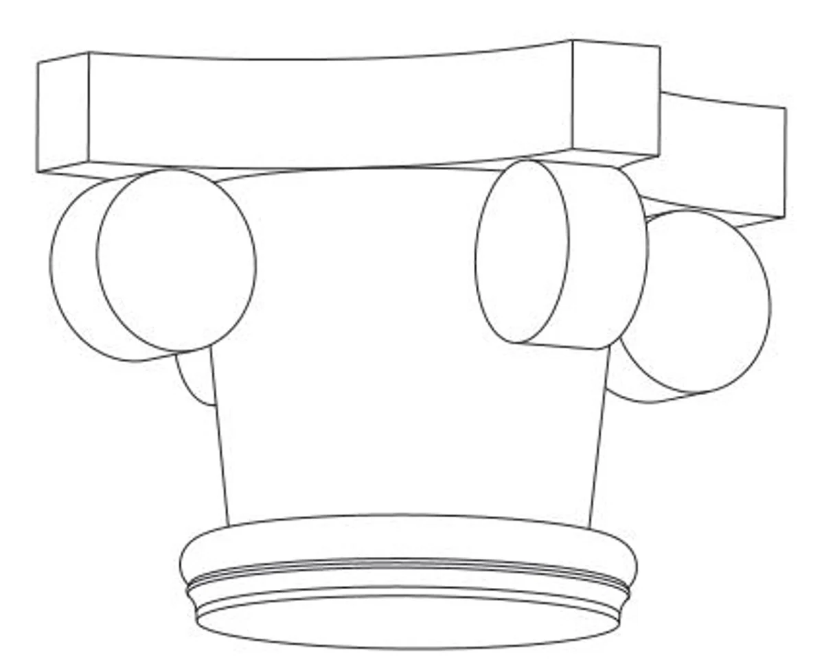 Barock Wanddeko Säulen Kopfteil Weiß 36 x 36 x H. 30 cm - Barock Deko Zierelement - Deko Accessoires