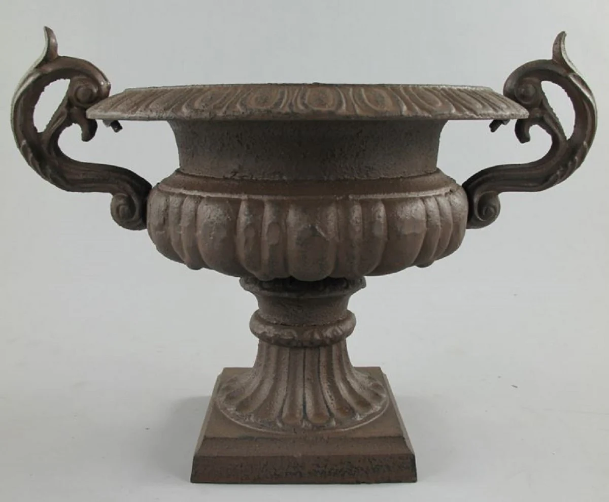 Barock Garten Deko Blumentopf Rost 37 x 26 x H. 27 cm - Prunkvoller Pflanzentopf im Barockstil - Barock Garten Deko - Barock Terrassen Deko - Barock Deko Accessoires