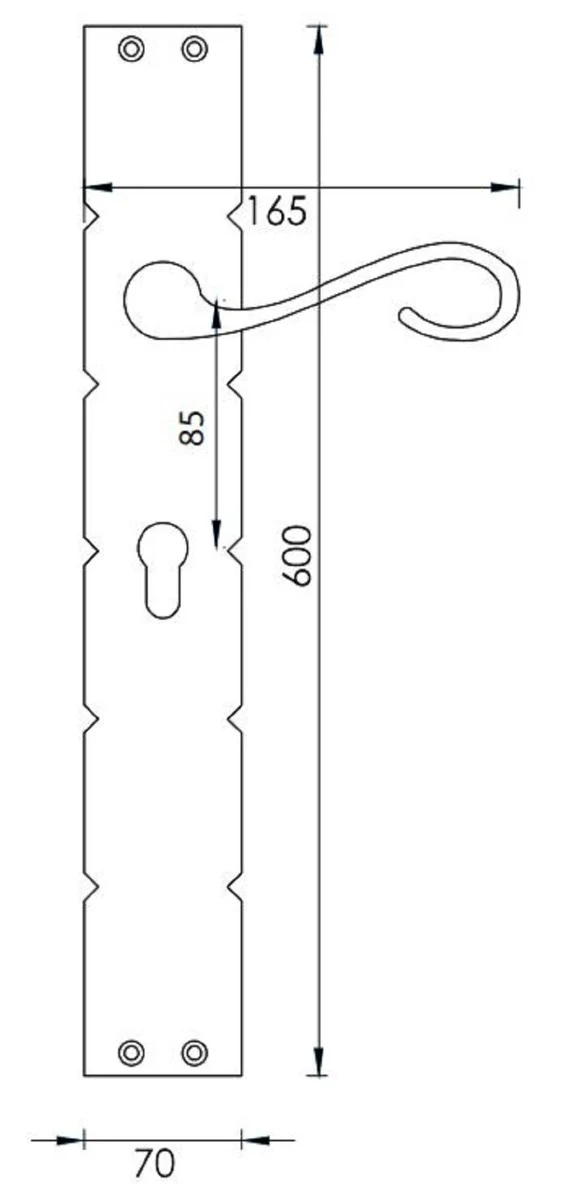 Luxus Barock Türklinken Set Gold 16,5 x H. 60 cm - Edle Türgriffe mit mit 24 Karat Vergoldung - Prunkvolle Wohnaccessoires im Barockstil