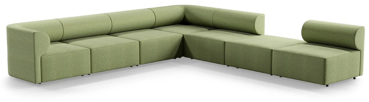 Luxus Ecksofa Grün 360 x 360 cm - Modulares Wohnzimmer Sofa - Luxus Wohnzimmer Möbel