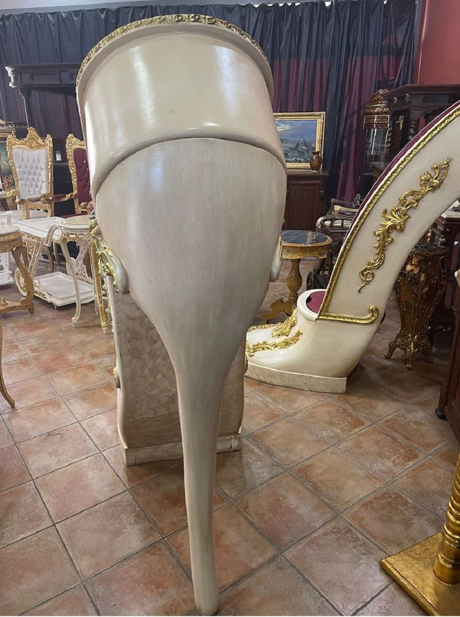 Luxus Barock High Heel Vitrine Lila / Creme / Gold - Handgefertigter Massivholz Damenschuh Vitrinenschrank - Prunkvolle Barock Möbel