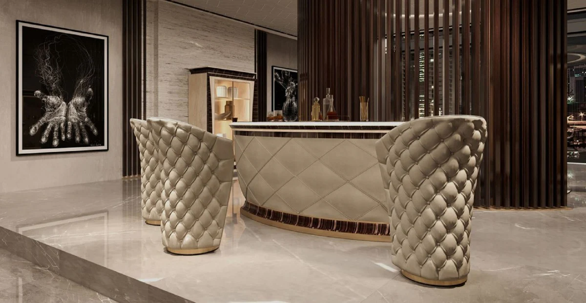 Luxus Vitrine Naturfarben / Dunkelbraun 139 x 61 x H. 205 cm - Massivholz Vitrinenschrank mit 2 Glastüren - Wohnzimmer Möbel - Hotel Möbel - Luxus Qualität - Made in Italy