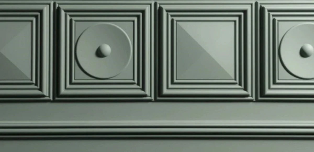 3D Paneel Weiß 33,3 x 2,6 x H. 33,3 cm - Wandpaneel - Deckenpaneel - Wanddeko im Barockstil