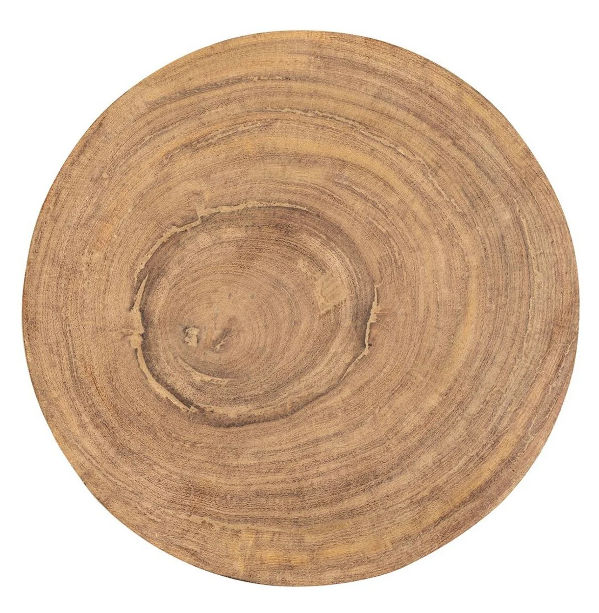 Luxus Massivholz Beistelltisch / Hocker Naturfarben Ø 33,5 x H. 46 cm - Luxus Möbel