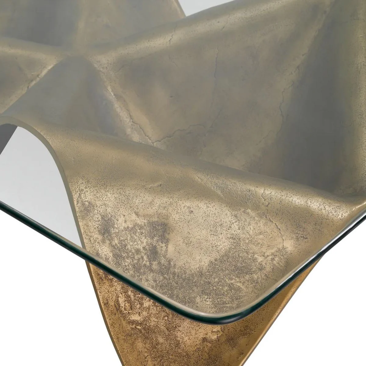 Luxus Aluminium Couchtisch Vintage Messing 140 cm