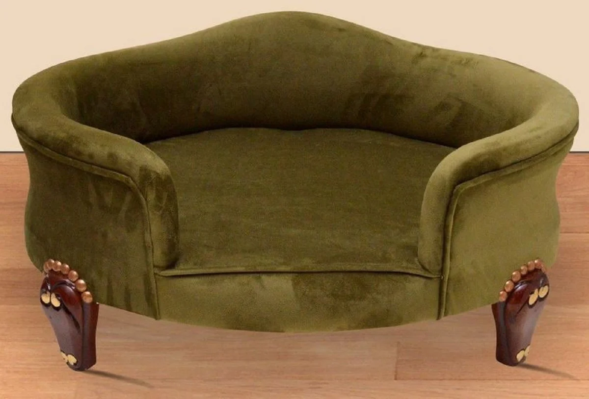 Barock Hundebett Royal Grün / Braun / Gold - Barock Hundemöbel - Barock Tiermöbel - Tiermöbel im Barockstil