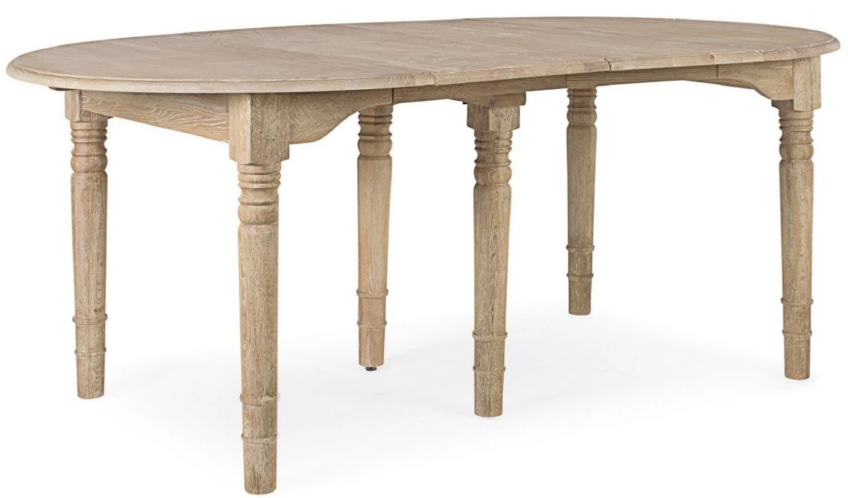 Luxus Massivholz Esstisch Naturfarben 110-272 x 110 x H. 78 cm - Ausziehbarer Massivholz Küchentisch - Esszimmer Möbel - Küchen Möbel - Massivholz Möbel - Luxus Möbel