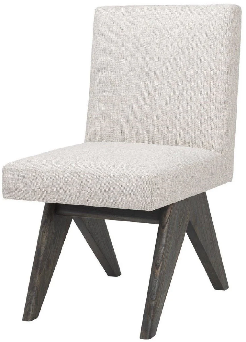 Luxus Esszimmerstuhl Naturfarben / Braun 48 x 54 x H. 86 cm - Massivholz Küchenstuhl - Luxus Esszimmer Möbel