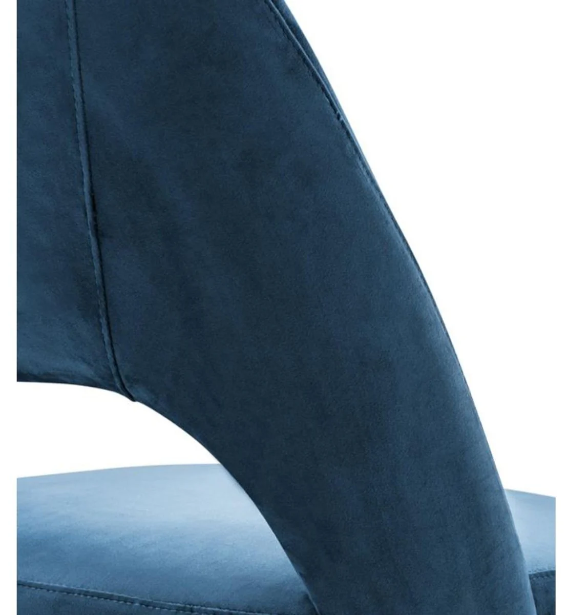 Luxus Esszimmerstuhl Blau / Schwarz 52 x 58 x H. 85 cm - Luxus Esszimmermöbel