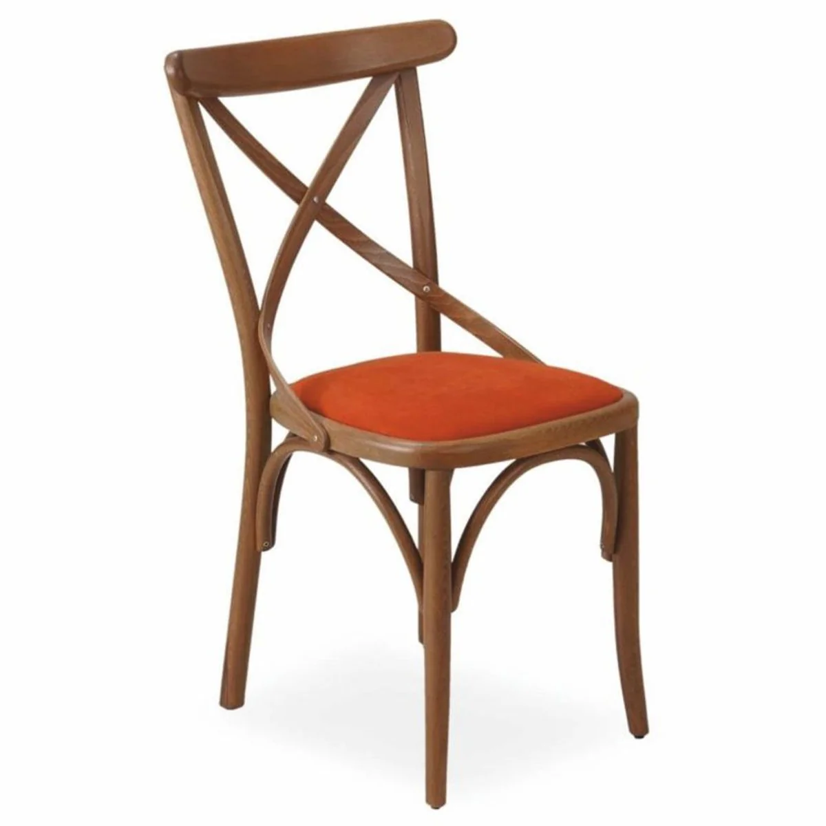 Luxus Esszimmer Stuhl Braun / Rot H. 87 cm - Massivholz Esszimmer Möbel