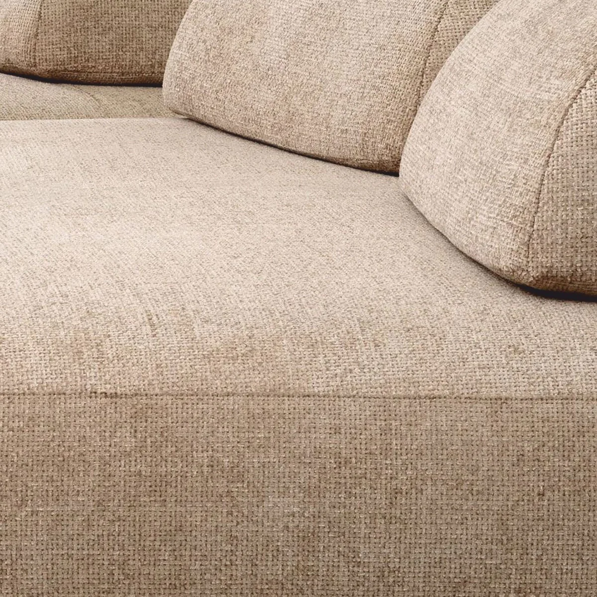 Luxus Sofa Sandfarben / Schwarz - Modulares 2-Teiliges Wohnzimmer Sofa