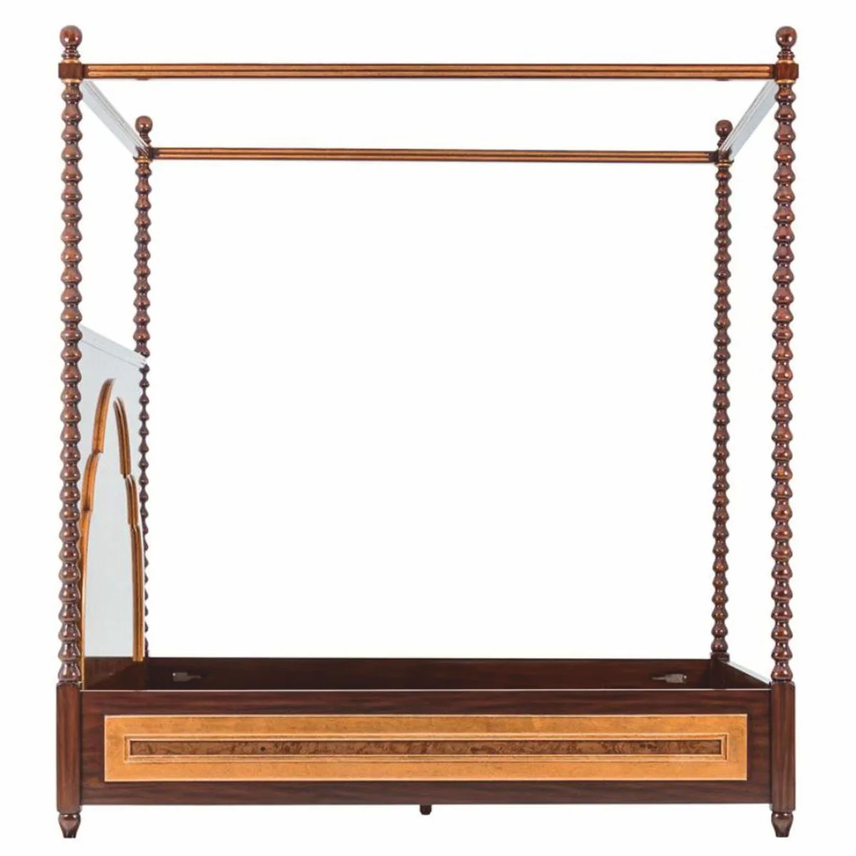 Luxus Massivholz Himmelbett Braun - Hotel & Schlafzimmer Möbel