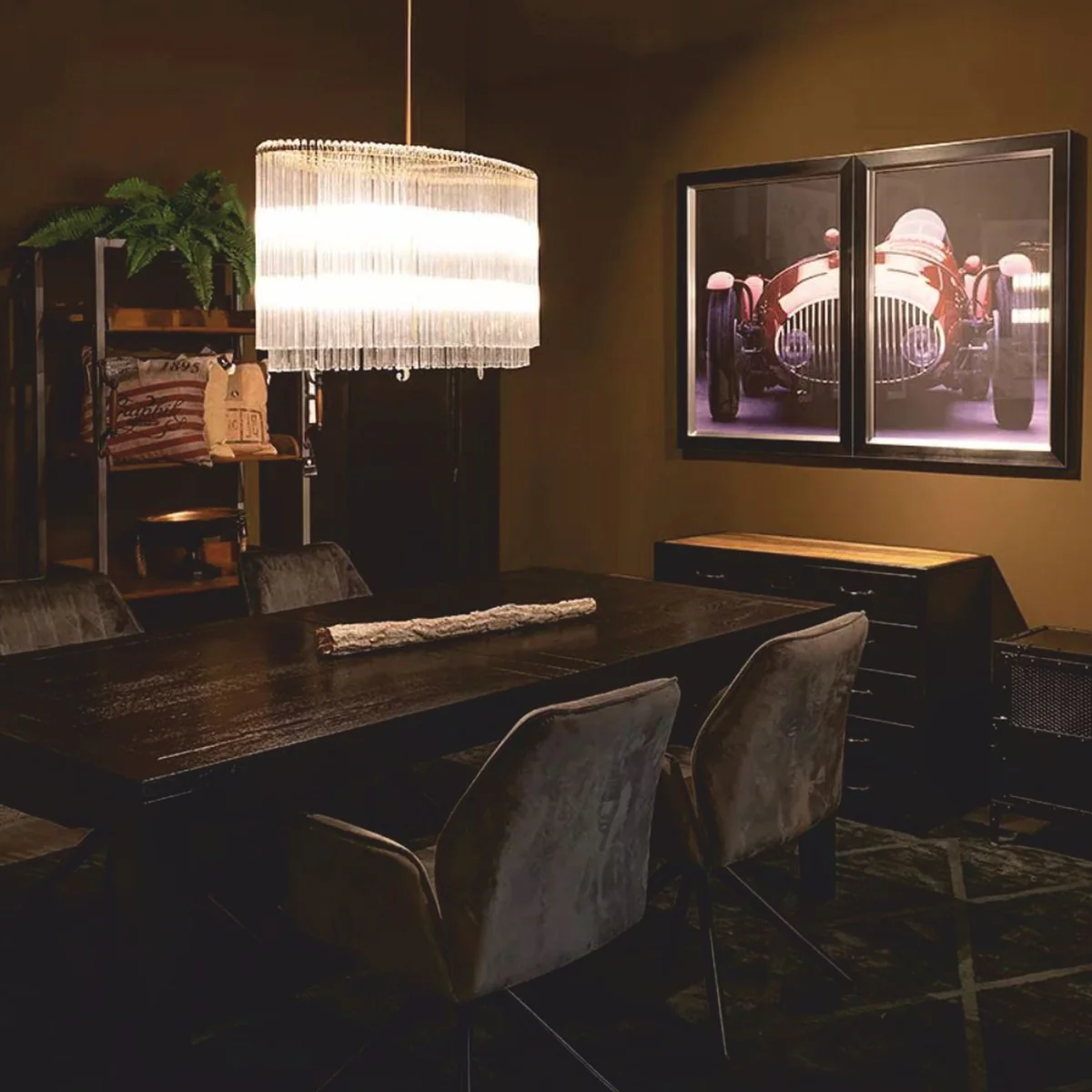 Glas Kronleuchter Gold 60 x 55 x H. 45 cm - Ovaler Kronleuchter