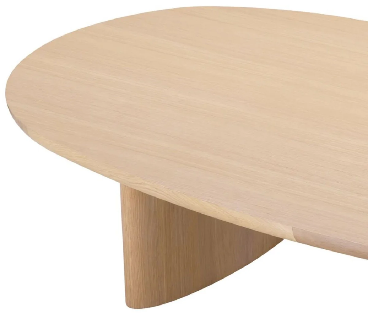 Luxus Couchtisch Naturfarben 168,5 x 86,5 x H. 35,5 cm - Ovaler Massivholz Wohnzimmertisch - Wohnzimmer Möbel - Luxus Möbel - Luxus Einrichtung