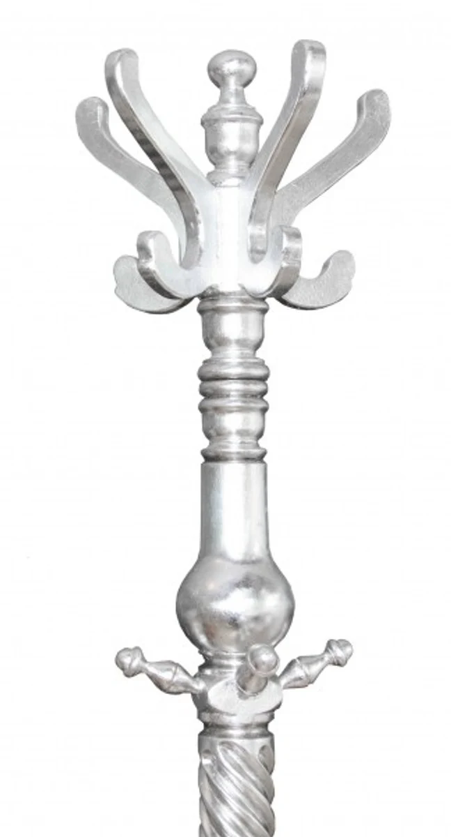 Barock Garderoben Ständer Silber - Barock Möbel