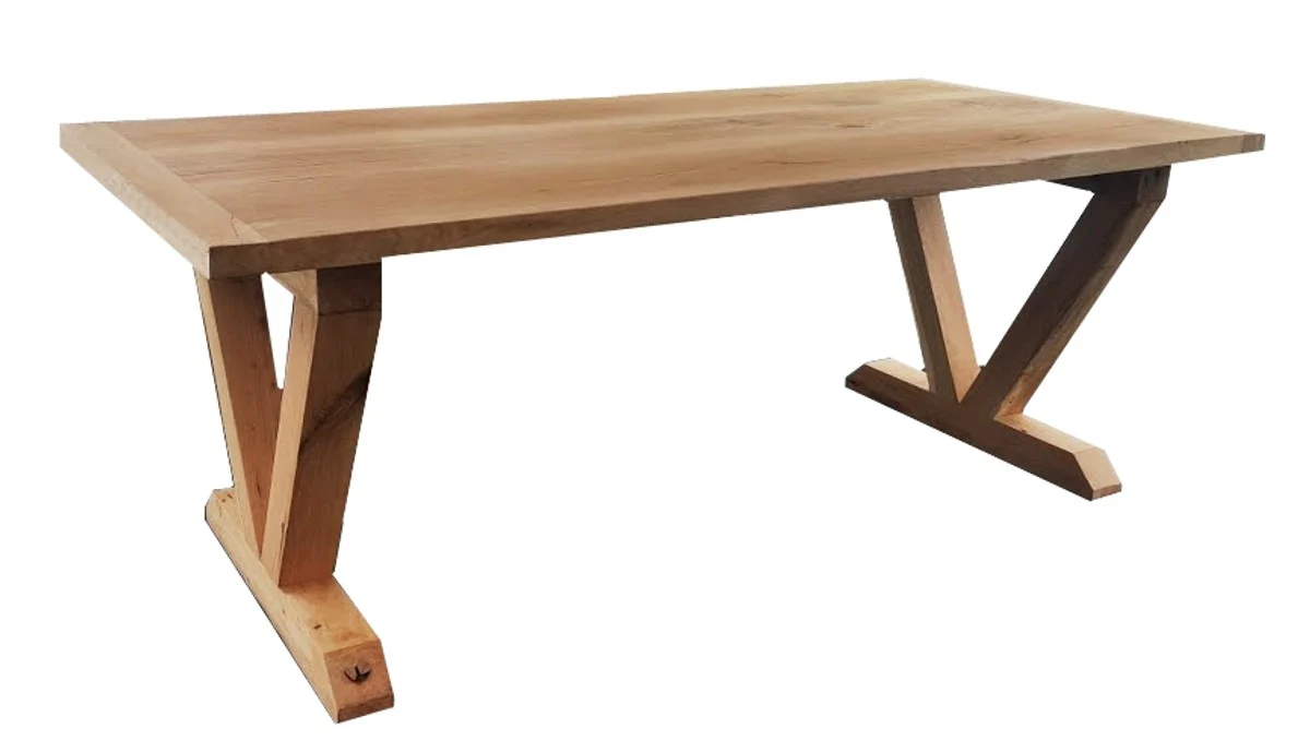 Luxus Massivholz Esstisch - Eiche - 200 cm x 100 cm x H78 cm - Schwere Ausführung