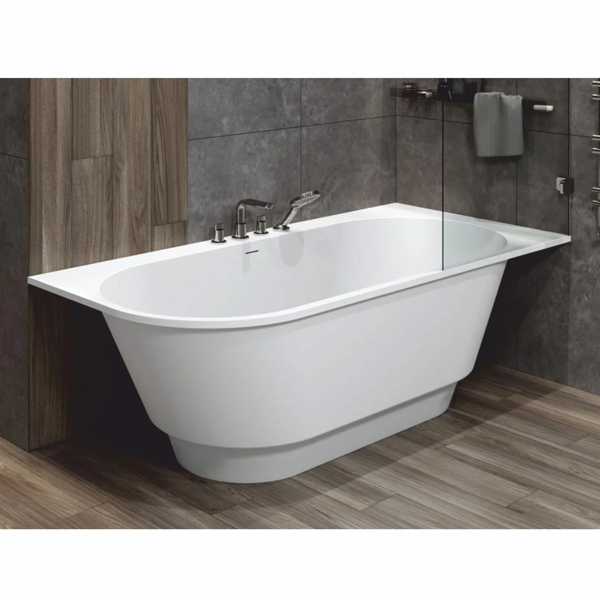 Freistehende Luxus Badewanne Matt Weiß 190 cm - Badezimmer Möbel
