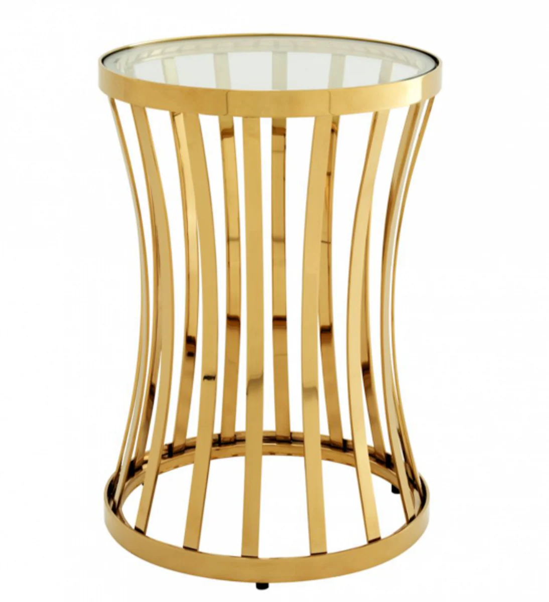 Luxus Art Deco Designer Beistelltisch Gold 40 x H. 59 cm - Luxus Qualität