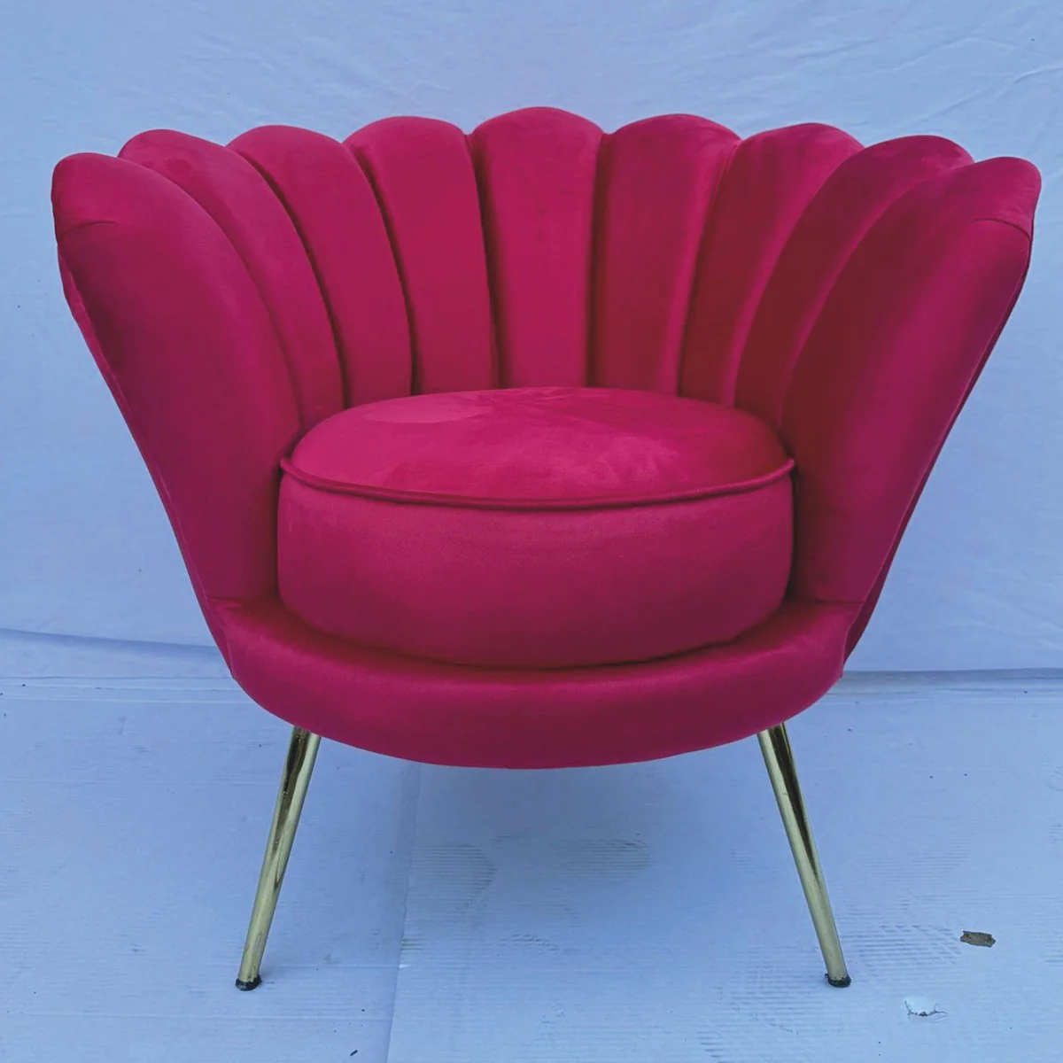 Luxus Designer Sessel Bordeauxrot / Gold - Luxus Möbel