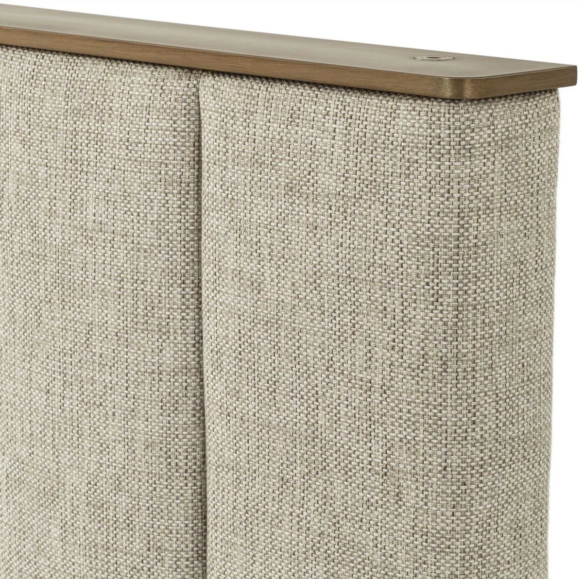 Luxus Doppelbett Rahmen mit Kopfteil Naturfarben / Messing / Anthrazitgrau 224 x 224 x H. 145,5 cm - Schlafzimmer Möbel - Hotel Möbel - Luxus Qualität